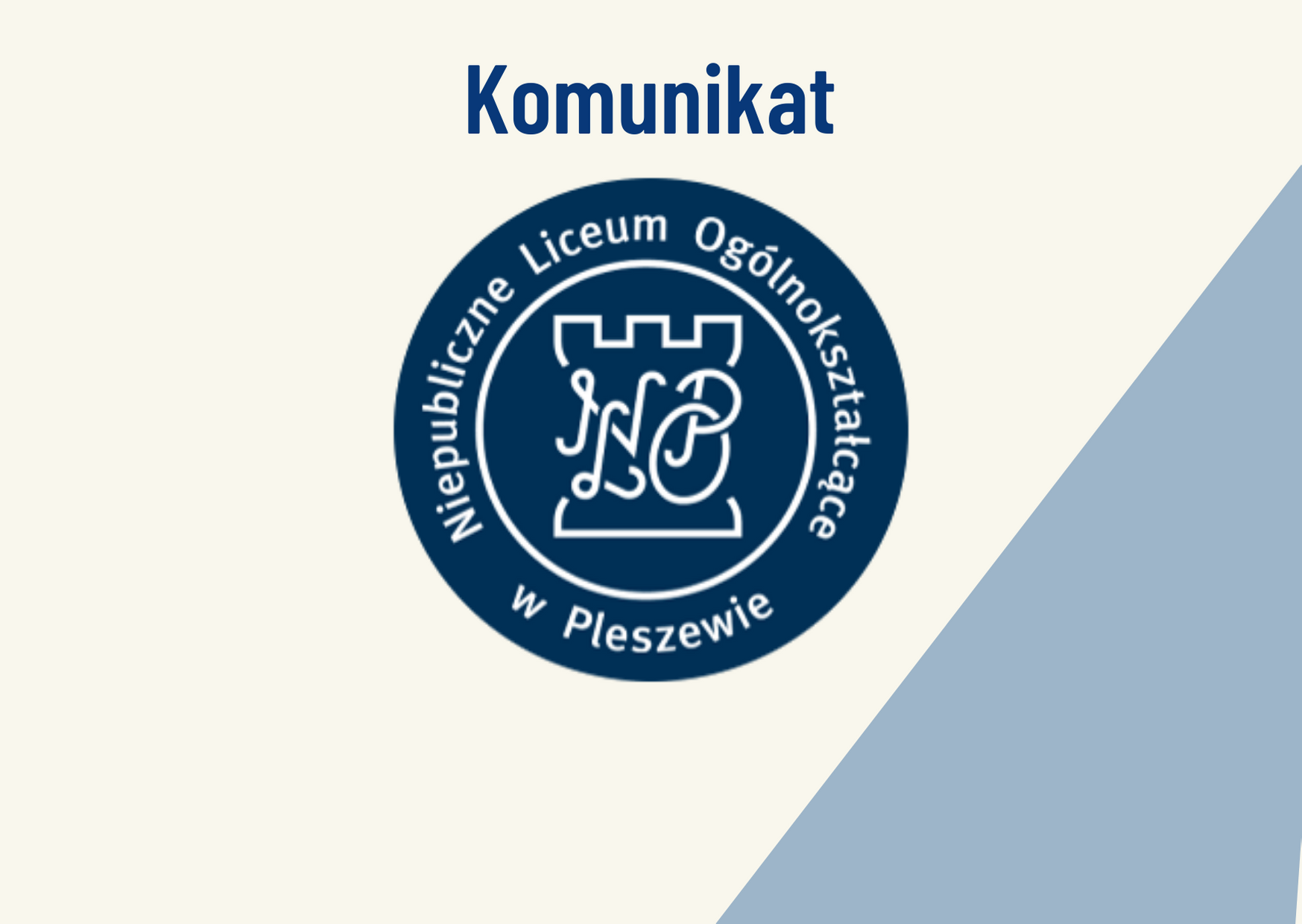 Komunikat Dyrektor NLO w Pleszewie